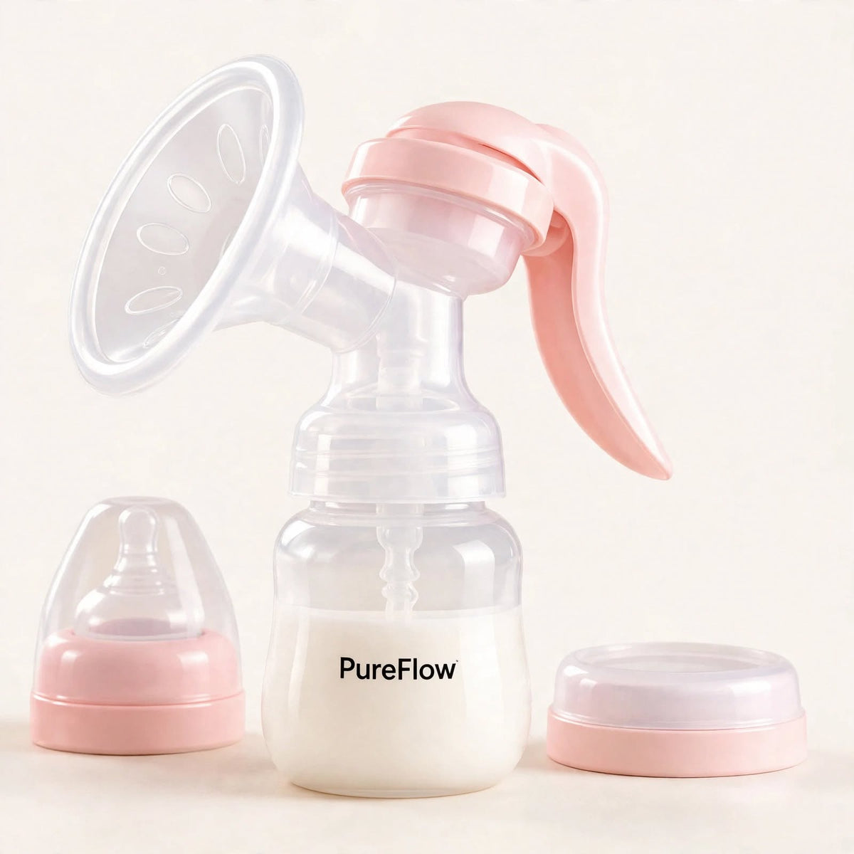 PureFlow pink manual breast pump hero